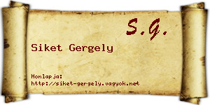 Siket Gergely névjegykártya